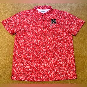 Nebraska Cornhuskers Columbia PFG Super Slack Tide Omni-Shade Button-Up - size L